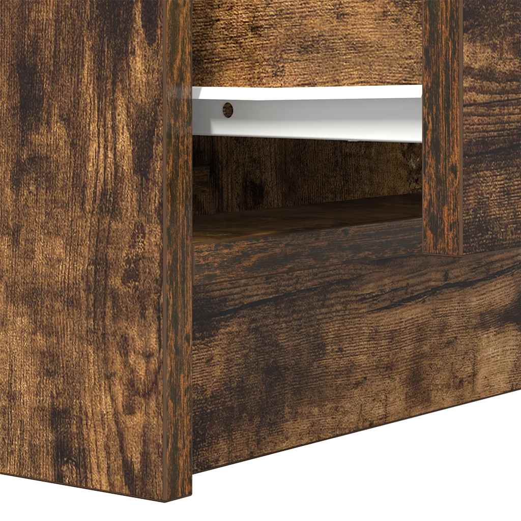 Bedside Cabinets with 2 Drawers 2 pcs Smoked Oak 38x34x80 cm